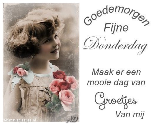 fijne donderdag meisje vintage, nostalgisch