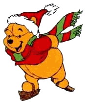 kerst Winnie de Pooh schaatst