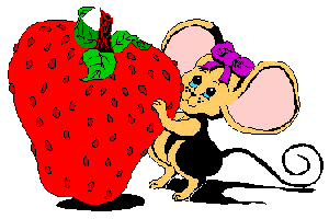 muis met aardbei
