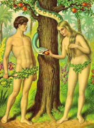 Nostalgisch plaatje Adam en Eva