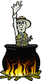 man in kookpot in Afrika