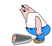 dikke man op weegschaal