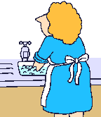 vrouw aan het afwassen