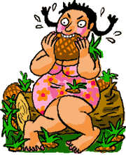 grappig plaatje van ananas eten