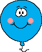 blauwe ballon met gezicht