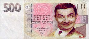mr.Bean op geldbiljet