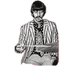 The Beatles Ringo zwart wit animatie