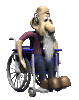 oudere met rolstoel