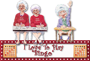 drie oude dames spelen bingo