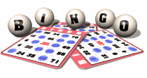 bingokaart en ballen met tekst Bingo