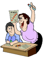 bingo, dame steekt hand op