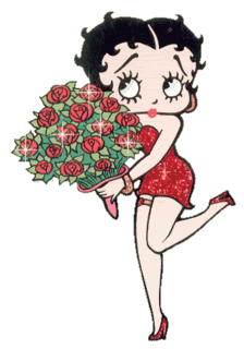 Betty Boop met bloemen