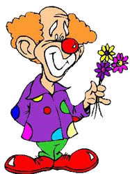 clown met bloemen