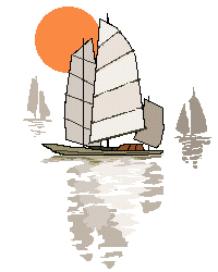 boten, zeilschip met zonsondergang