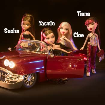 bratz plaatje groep met auto