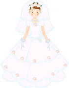 bruid met zachtroze trouwjurk