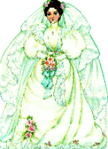 bruid in lichtgroene bruidsjurk
