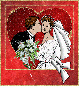 bruidspaar kussen in hart