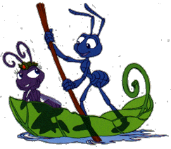 Bugs life varen op een blad