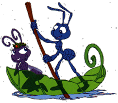 Bugs life varen op een blad