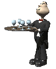 butler servedert een drankje