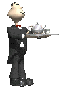 butler serveert thee