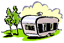 caravan met zwarte streep