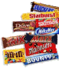 chocolade, mars, bounty, nuts, kitkat, M & M's