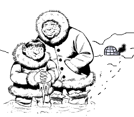 eskimo's bij iglo