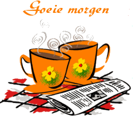 goeiemorgen met plaatje twee koppen koffie