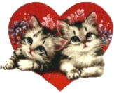 Twee katten in hart