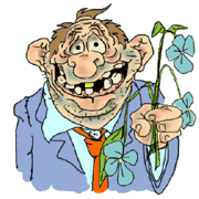 zwerver met bloem