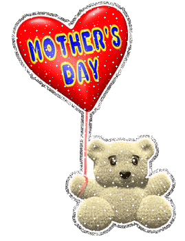 moederdag, beer met glitter ballon Mother's day