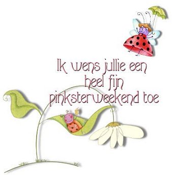 een heel fijn Pinksterweekend