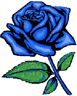 blauwe roos met glitter