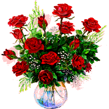 rode rozen in vaas