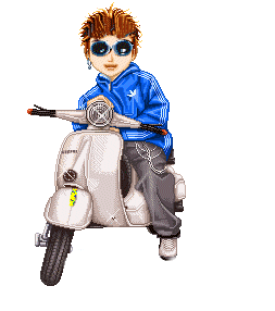jongen op scooter
