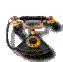 antieke koperen telefoon met hoorn