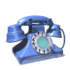 blauwe telefoon met hoorn