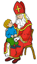Sinterklaas met kind op schoot