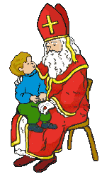 Sinterklaas met kind op schoot