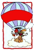 Sinterklaas en Zwarte Piet in luchtballon